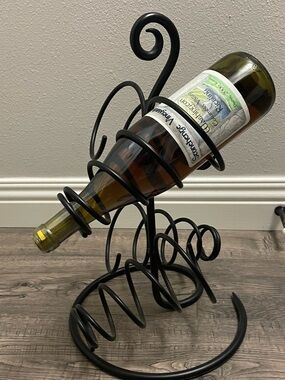 Black Spiral Metal Wine Bottle Holder - Elegant Home Display | Pottery Barn